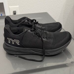 All-Black Knit Athletic TYR Sneakers